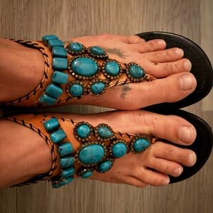 Enzo Angeiolini Turquoise Sandals Size 8.5